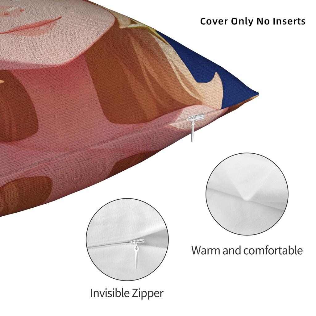 Pillow Case 3D Princess Rosalinas Square Pillow Cover For Sofa Home Decor Funny Pillowcases