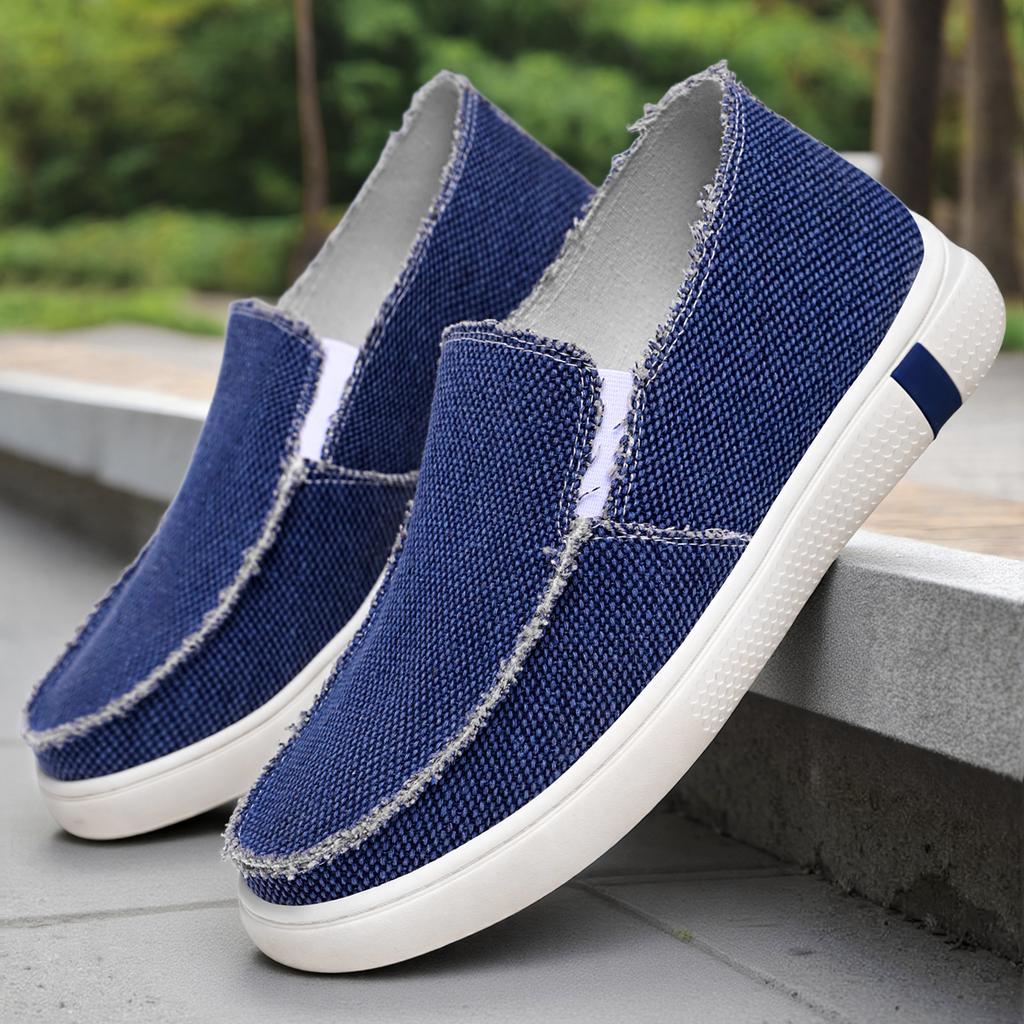 Men's Shoes New Cloth Shoes Men's Shallow Mouth Soft-soled Shoes Men's Flat Bottom Light Casual Shoes Versatile Simple Board Shoes