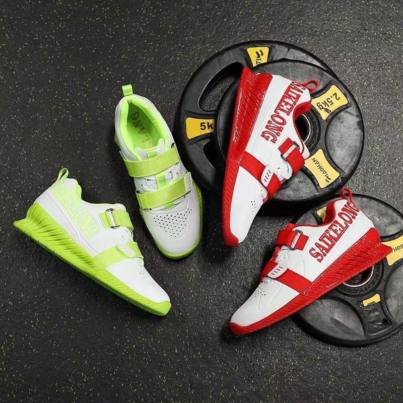 New Hook Loop Style Stable Weightlifting Boots for Men Women Size 39-46 3cm Heel Squat Shoes Fitness Luxury Brand Gym Shoes