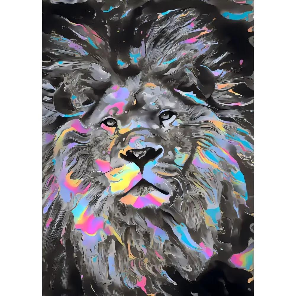 Canvas Abstract Animals Lion Tiger Cat Colour Retro Wall Decoration Pictures Living Bedroom Decor Posters