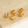 European Niche Fashion 18K Gold-Plated Double-Layer Stainless Steel Ear Clip for Women – Versatile & Creative Design