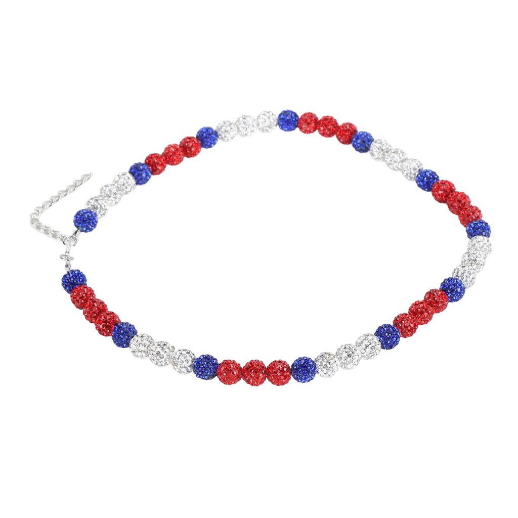 Baseball Necklace Rhinestone Unisex Baseballer Inspired Colorful Beaded Necklace for Baseball