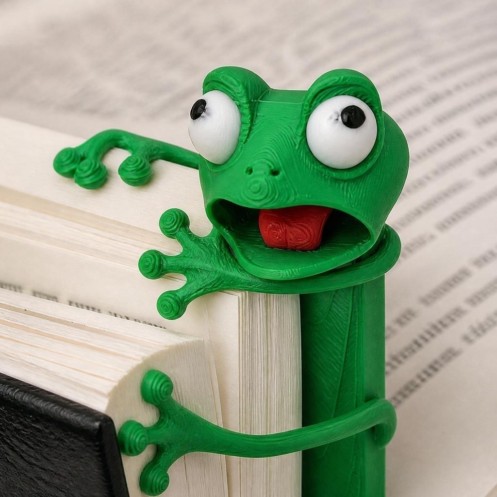 3D Frog Shaped Bookmark Creative Reading Clip Novelty Cartoon Stationery Book Marker Set for Books and Journals Durable Flexible Design