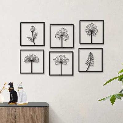 1 Pc Nordic Flower Metal Wall Art Macrame Wall Pendant Decor Living Room Hanging Decor Accessories Creative Modern Ledge Gift