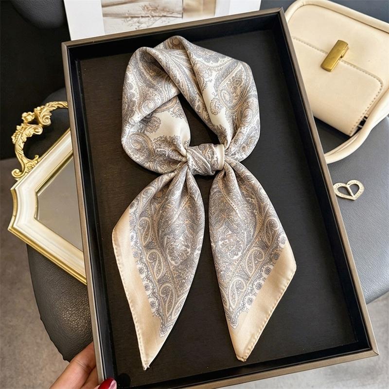 Square Scarf Print Hijab Female Turban Fashion Luxury Headscarf Shawl Neckerchief Handkerchief Headband Bandana Windproof Wraps