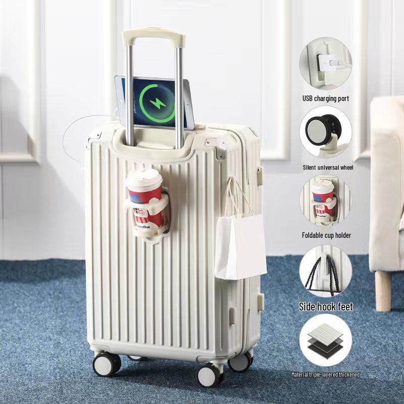 Women's Multifunctional Parent-Child Suitcase with Universal Wheels and Combination Lock - Durable Travel Trolley Case for Students & Men