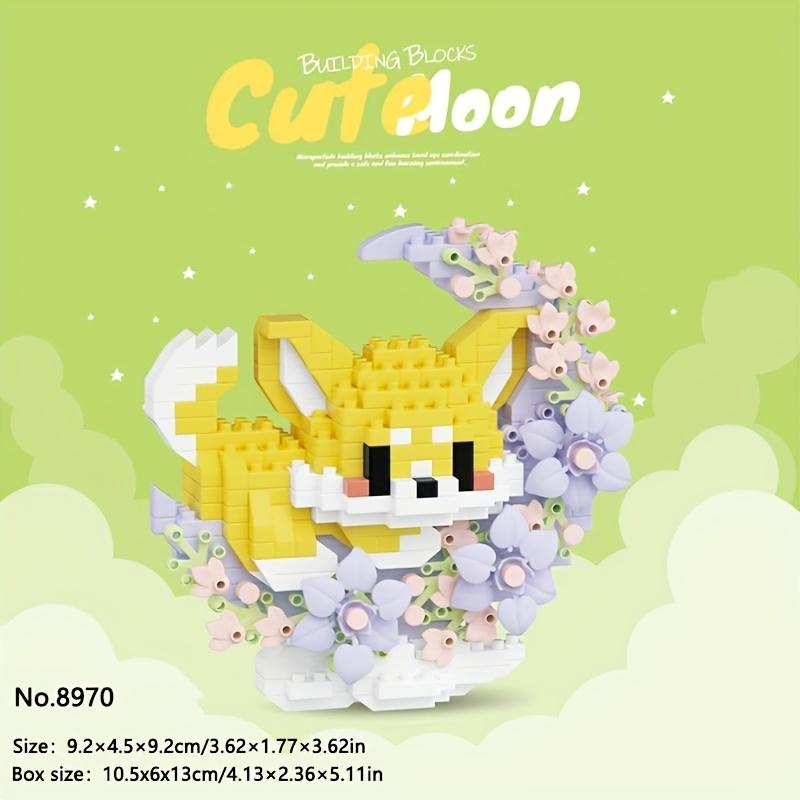 Mini Anime Animals Series Building Blocks Set Flower and Moonlight Kawaii Small Cat Pig Fox Dog DIY Bricks Wholesale Gifts 6+