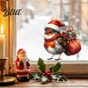 DIY Holiday Home Decor Christmas Bird Static Glass Sticker PVC Waterproof Window Decal for Creative Ornaments Decoration Removable Decorative Cling