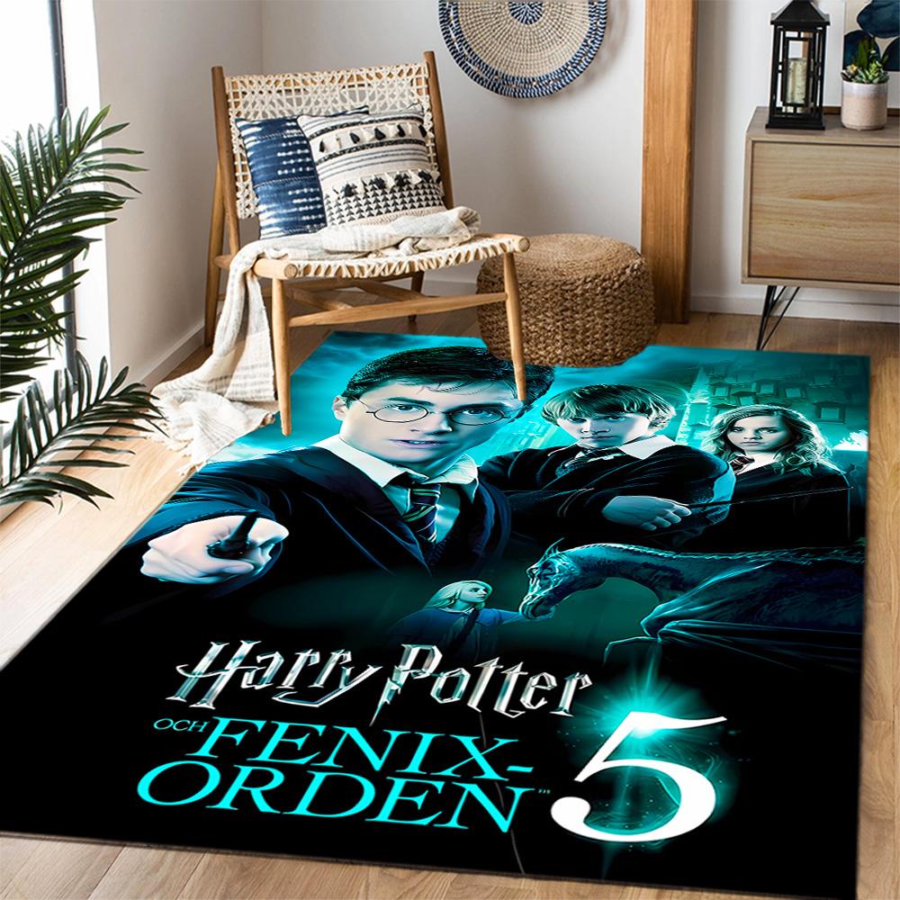 Harry Potter Hogwarts Themed Anti-Slip Rugs - Polyester Home Decor, Suitable for Bedrooms, Living Rooms, Doorways, Studios, and Decorations