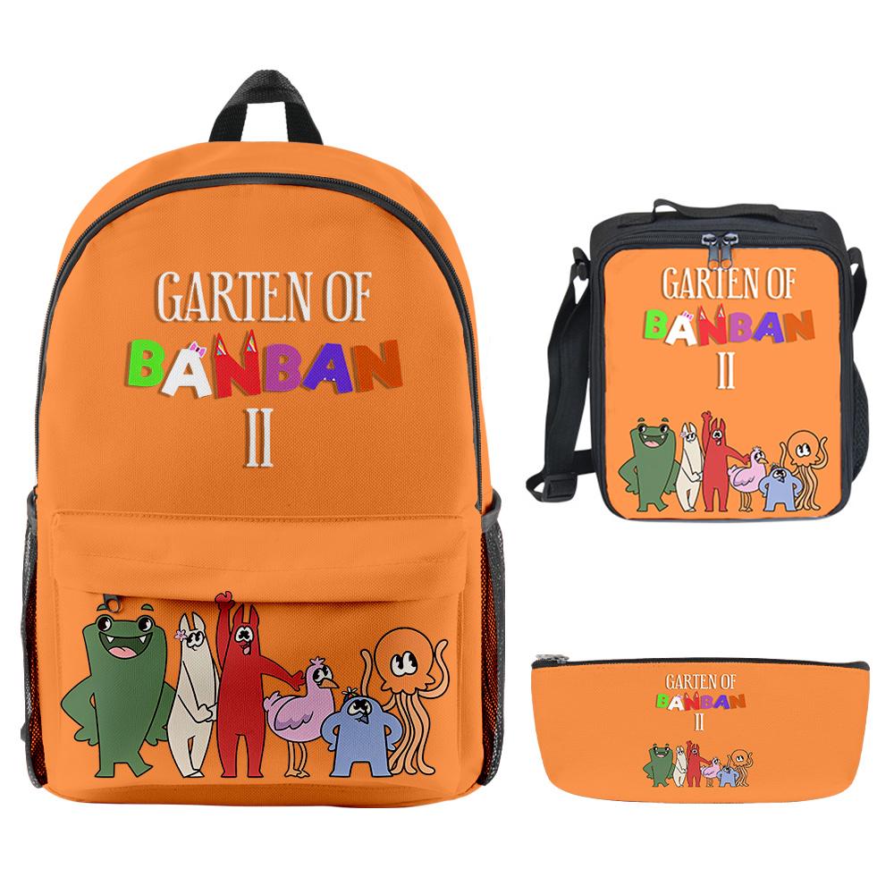 Klassische Neue Garten of Banban 3D-Druck 3 Stück/Set Schülertaschen Rucksack für Laptop Tagesrucksack Umhängetasche Brottasche Federmäppchen
