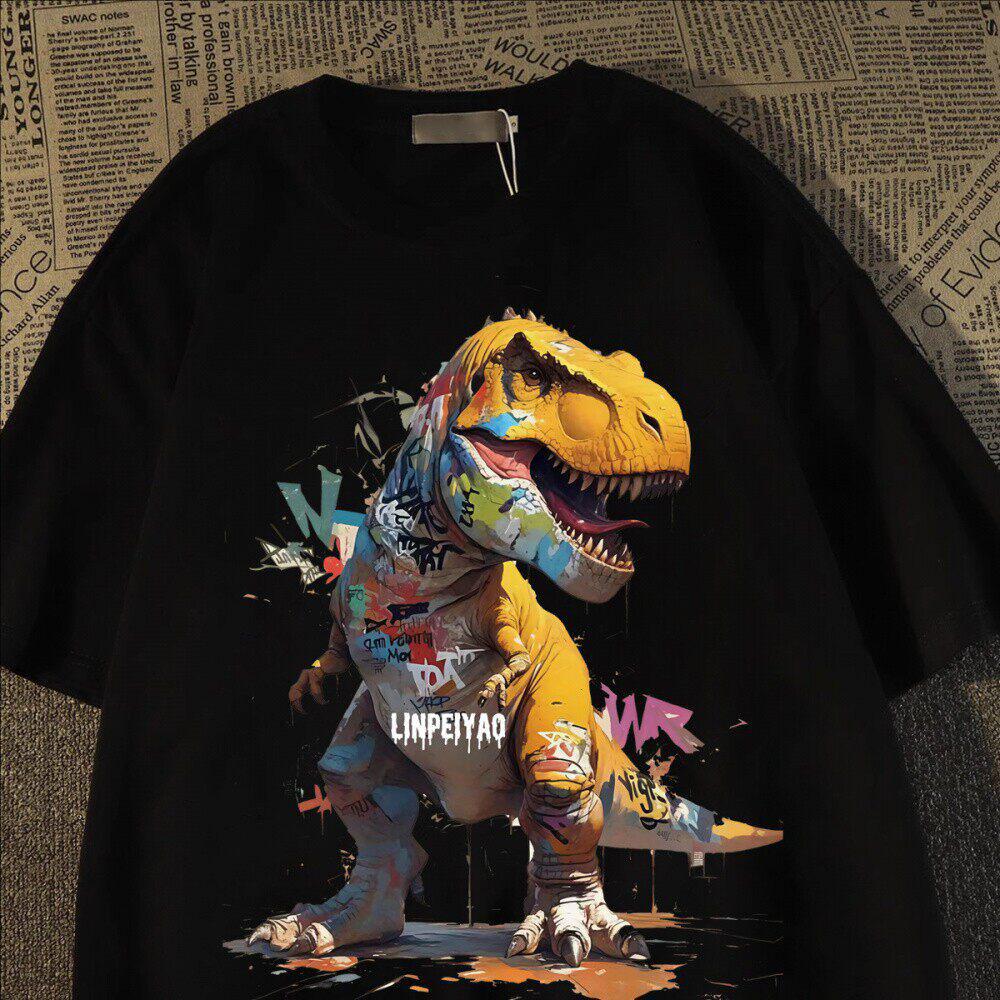 Kids Tyrannosaurus Rex Pure Cotton Dinosaur Print T-shirt - Summer 2026