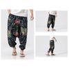 Casual Vintage Trousers Men Loose Baggy Long Pants Floral Print Wide Leg Pant Plus Size