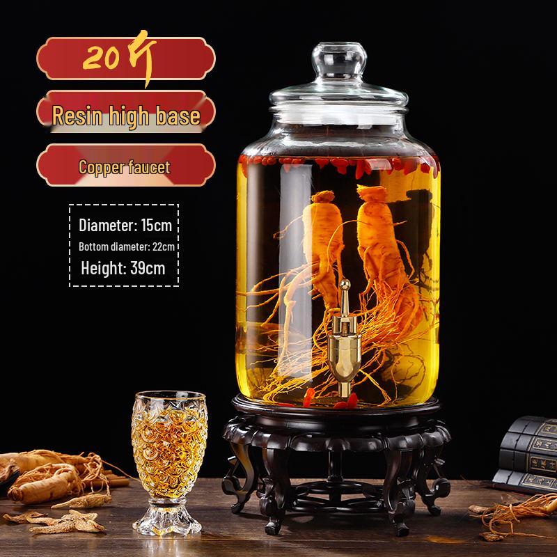 Glas-Infusionsbehälter mit Zapfhahn: 10-20 Jin Versiegelte Enzym- und Kimchi-Weinlagerung