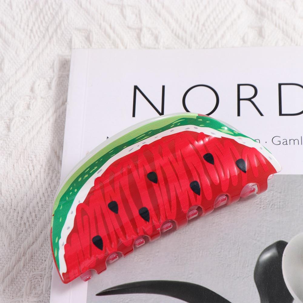 Pitaya Ponytail Holder Kiwifruit Fruits Hair Claw Women Shark Clip Korean Hair Clips Watermelon