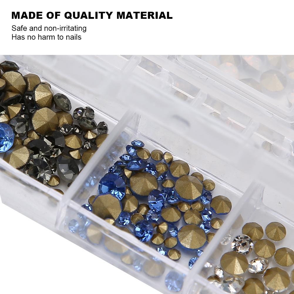 12 Grids Nail Art Rhinestones DIY Nail Decoration Glitter Rhinestones Manicure Tool