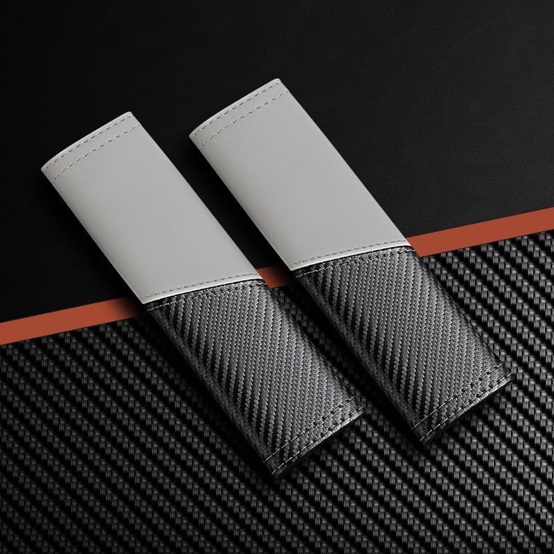 2 Packs seat Belt Cover pad Seatbelt Covers car Shoulder Cover Leather Fitted with Carbon Fiber Comfortable Thickened wear-Resistant Durable Suitable