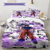 Ropa de cama con estampado de Son Goku, Juego de colcha, Funda de colcha, Funda de almohada, Regalo de cumpleaños para el hogar (1 * funda nórdica + 2 * fundas de almohada, sin núcleo)
