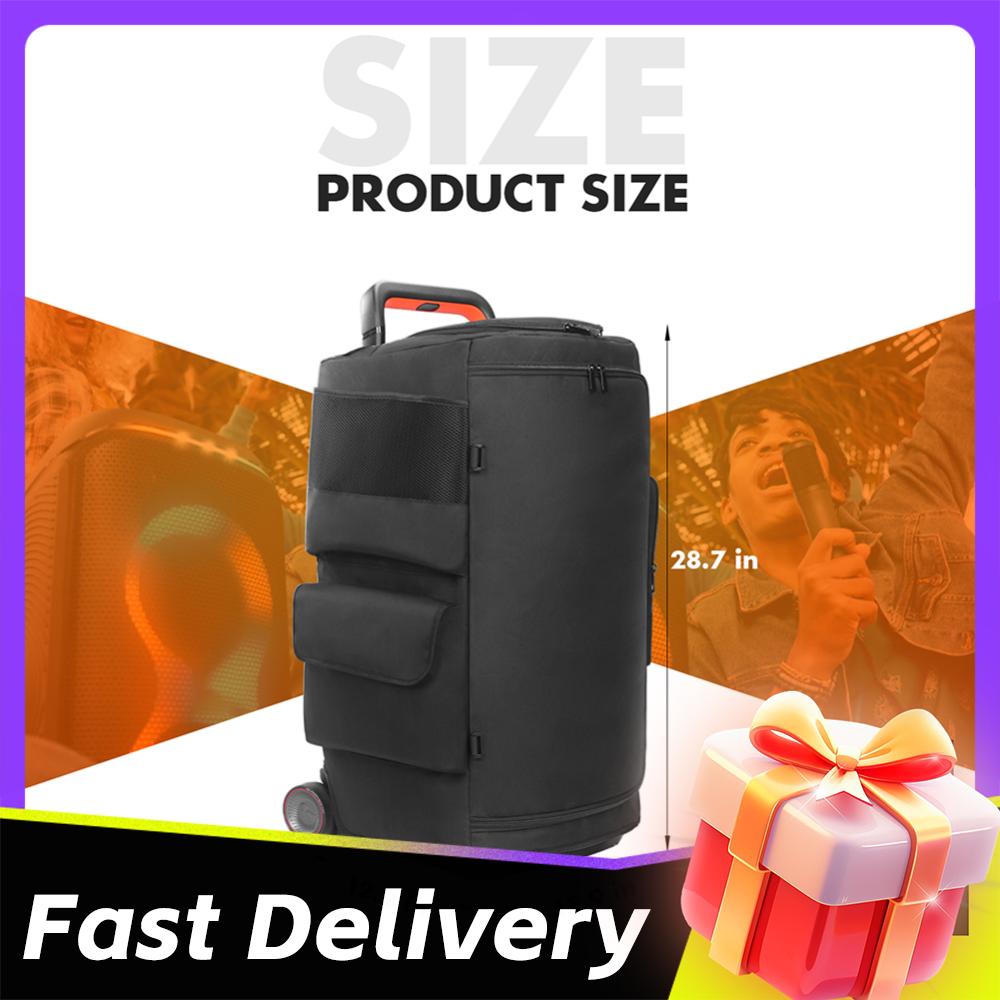 Speaker Protect Case for JBL PARTYBOX 520 Portable Speaker Dust Case w/ Mic Pocket Party Speaker Storage Bag Double-Sided Cover