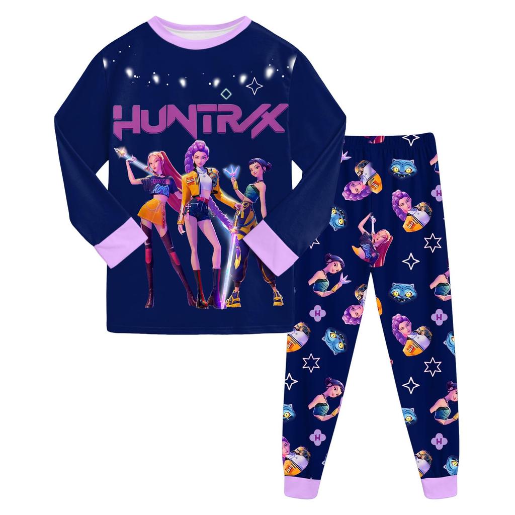 Costum de modă pentru copii Fustă Top cu mânecă lungă cu gât rotund Pantaloni