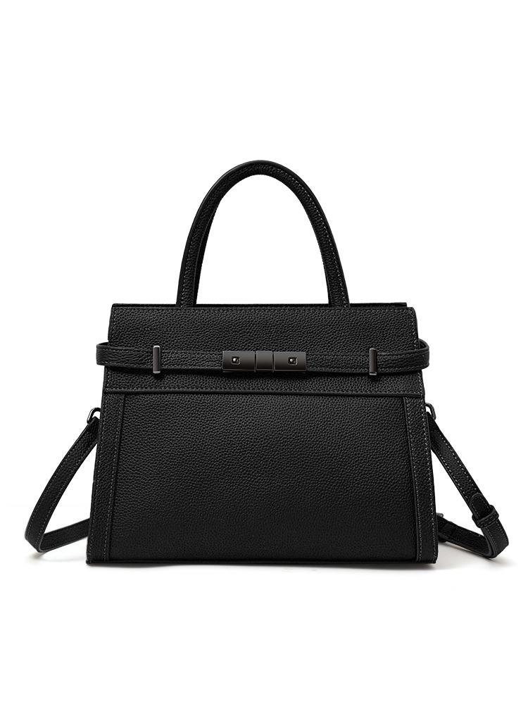 

Сумка из натуральной кожи для ежедневных поездок, универсальная женская 2025, новая сумка кроссбоди, высококлассная нишевая сумочка, сумка через плечо 28-12-20CM чёрный