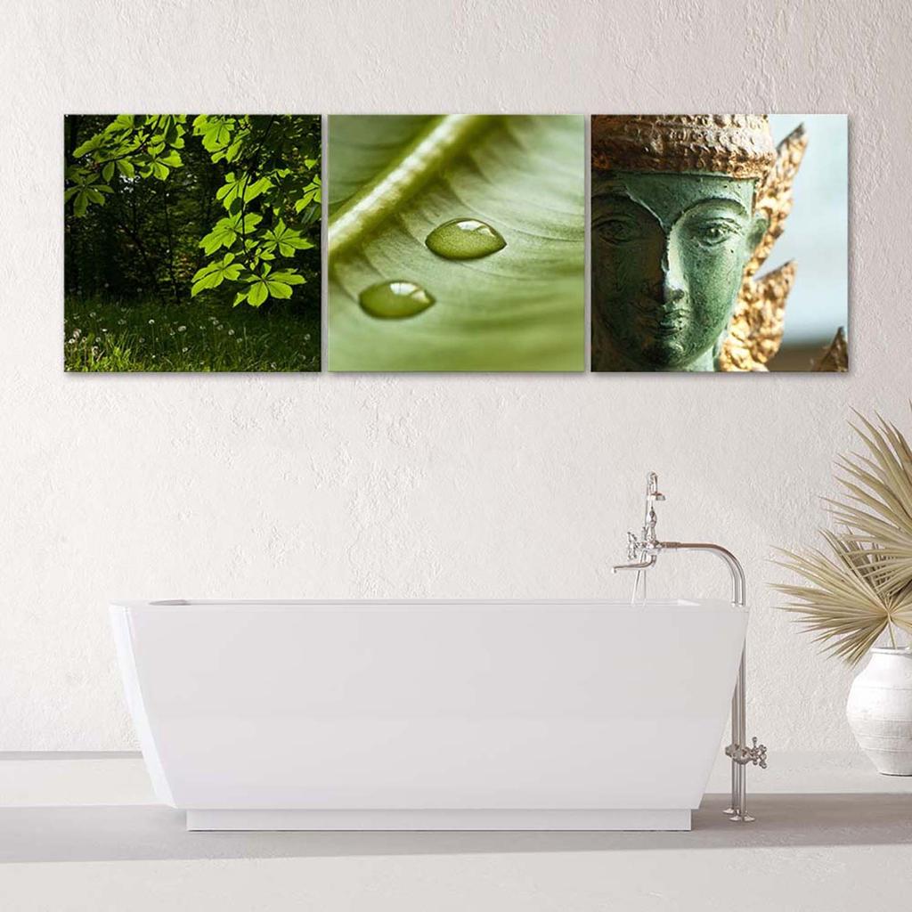 Set of Three Pictures Canvas Print Buddha Nature