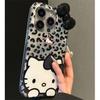 Leopard Print Hello Kitty Compatible with iPhone 16 Pro Max Case 11 Compatible with Apple 14 Anime iPhone XR/X