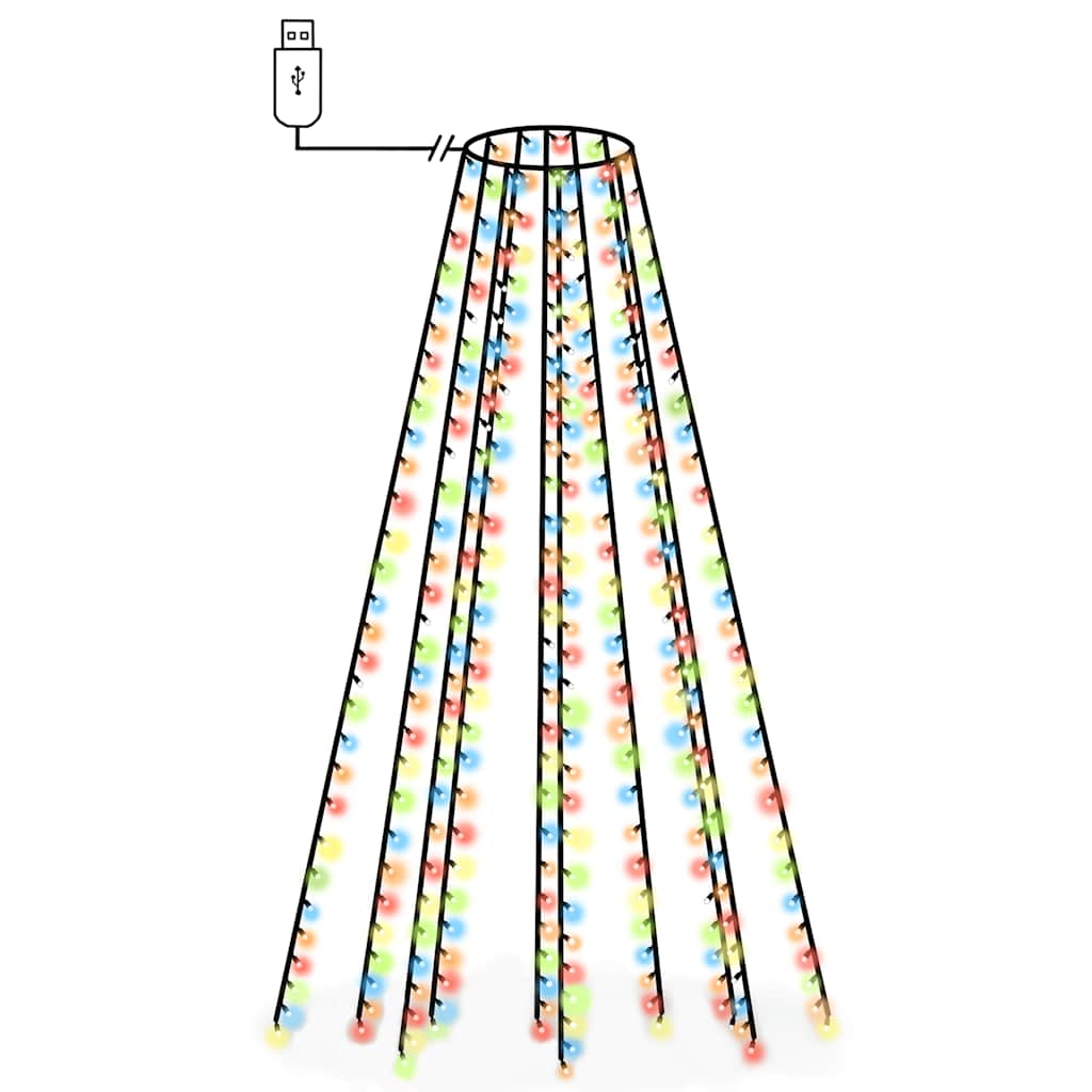 Vidaxl Siatka Lampek Choinkowych, 300 Kolorowych Diod Led, 300 Cm