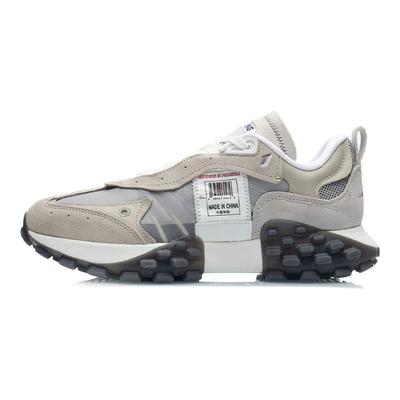 Li Ning Scarpe sportive casual basse leggere antiurto antiscivolo resistenti all'usura da uomo, in pelle scamosciata marrone ARYR025-2