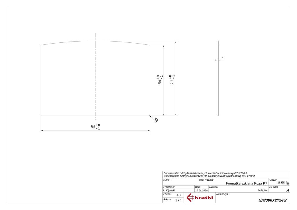 Glass for Stove Koza K7