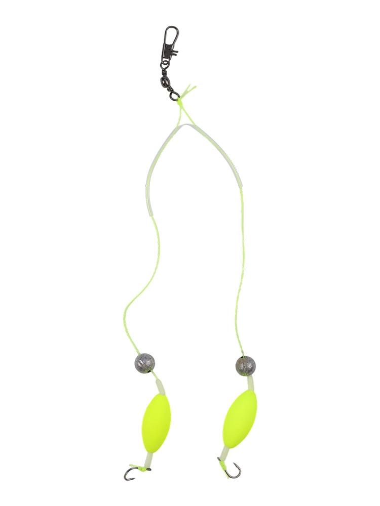 Attractive Silver Finish Double-Hook Rig Metal Fishing Hooks