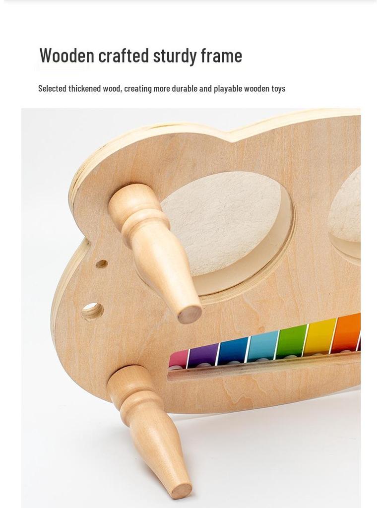 Children's Wooden Drum & Xylophone Set: Musical Toy Kit for Educational Play