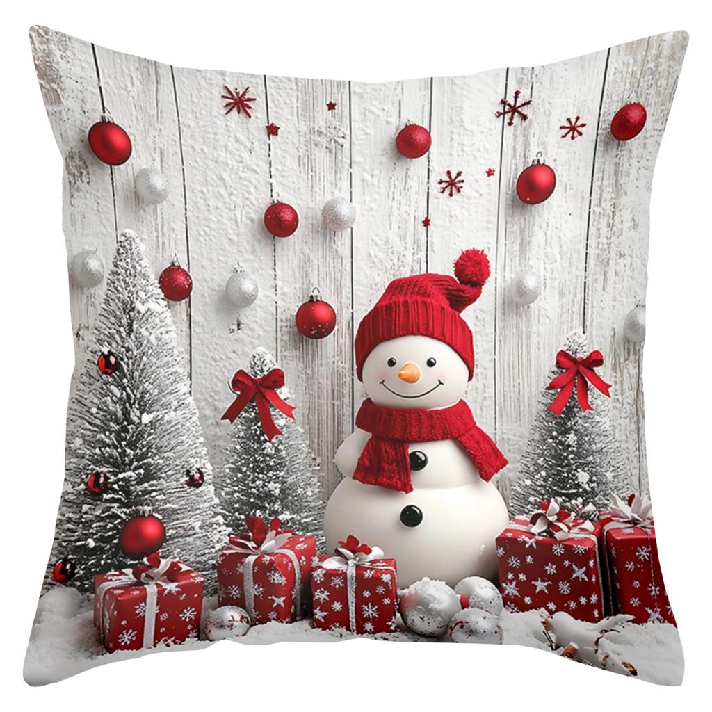 Christmas Themed Decorative Throw Pillow Covers Polyester pillowcase, sofa decorative cushion cov