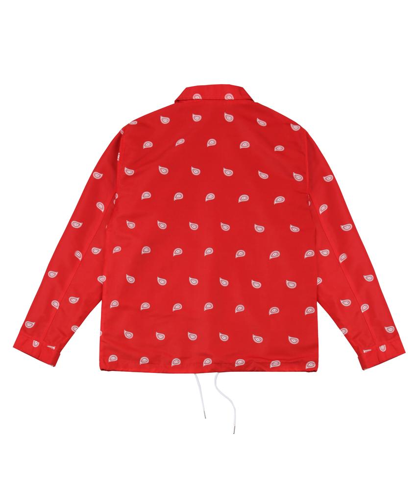 Arcane Funk Paisley Logo Coach Jacket Red