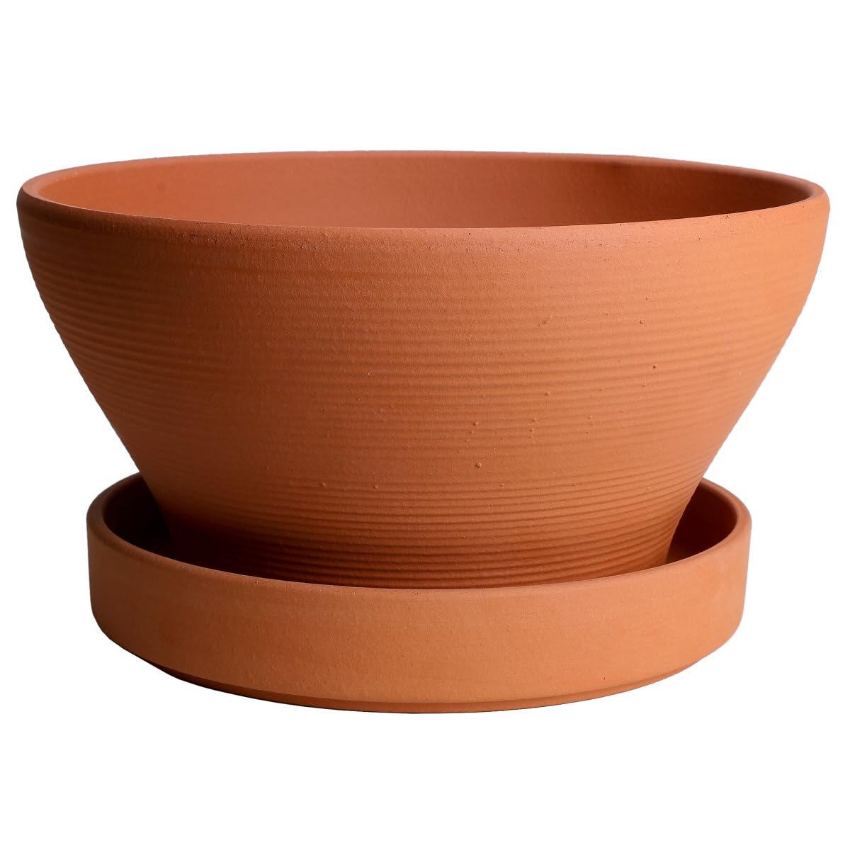 

KANEYOSHI Ceramic Flower with 9 Made in Japan with Reliable Domestic Quality Mikawa-yaki Pot, Varius, Red-Glazed, No. Plate,