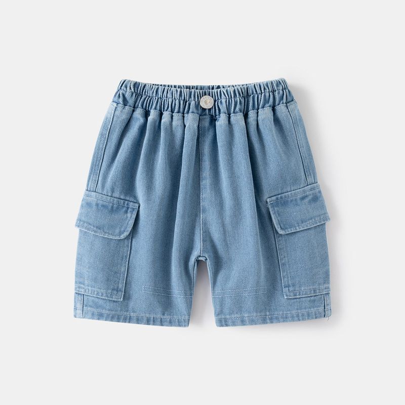 Small Children's Clothing Summer Boys Cargo Pants Denim Pants Fifth Pants Kids Pocket Baby Boy Shorts Bermuda Shorts