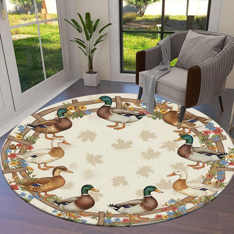 Farmanimals Round Area Rug,Carpet Rug for Living Room Bedroom Sofa Playroom Decor,Non slip Floor Mat