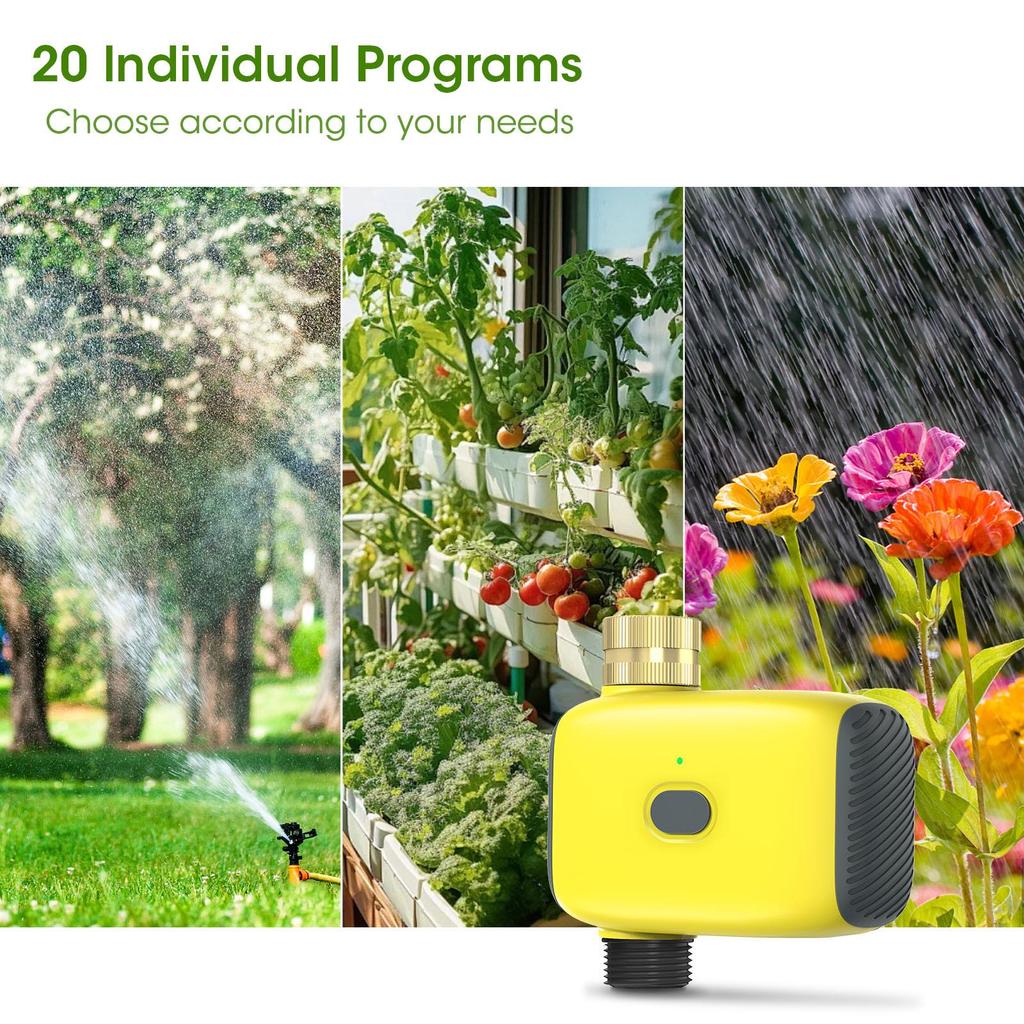 Timer Intelligente per Irrigazione con Testa in Rame: Telecomando Bluetooth IP55 per Irrigazione Automatica di Giardini e Cortili