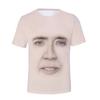 Lustiges Nicolas Cage Gesicht Grafik T-Shirt für Herren T-Shirts 3D Humor Spaß Druck T-Shirt Mode Streetwear Tops Sommer T-Shirts