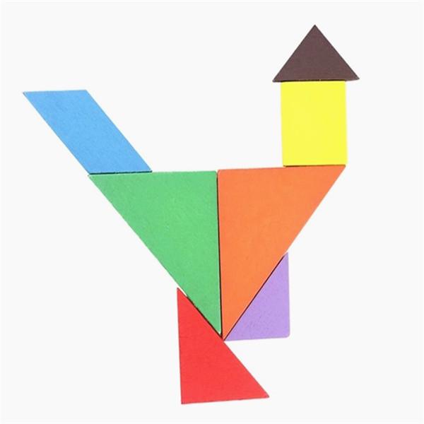 Jucărie din lemn Tangram Brain Teaser Puzzle educațional pentru dezvoltare jucărie pentru copii de calitate superioară