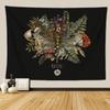 Botanischer Druck Florales Wandbehang Pilz-Wandteppich Vintage Boho Wildblumen Gemüse-Wandteppich Bunte Heimdekoration