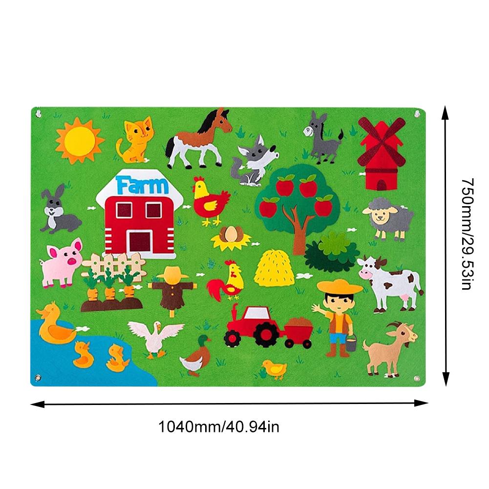 3D DIY Story Board Early Learning Felt Story Board Set Montessori Toys Interactive Play Set Promote Imagination for Kids Adults