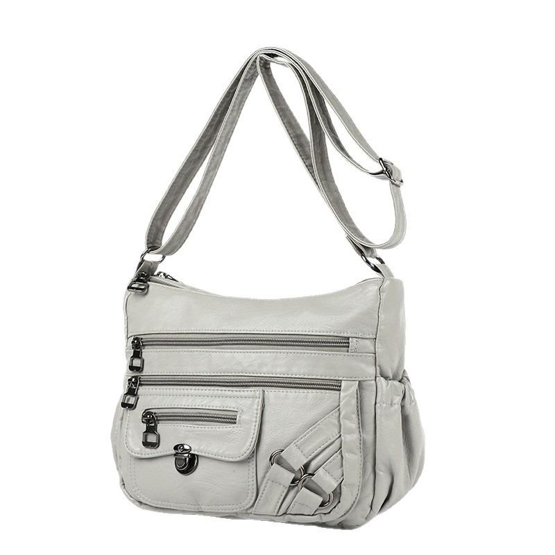 New Trendy Fashion Women's Bag Shoulder Bag Lightweight Pu Soft Leather Crossbody Simple Mother Bag