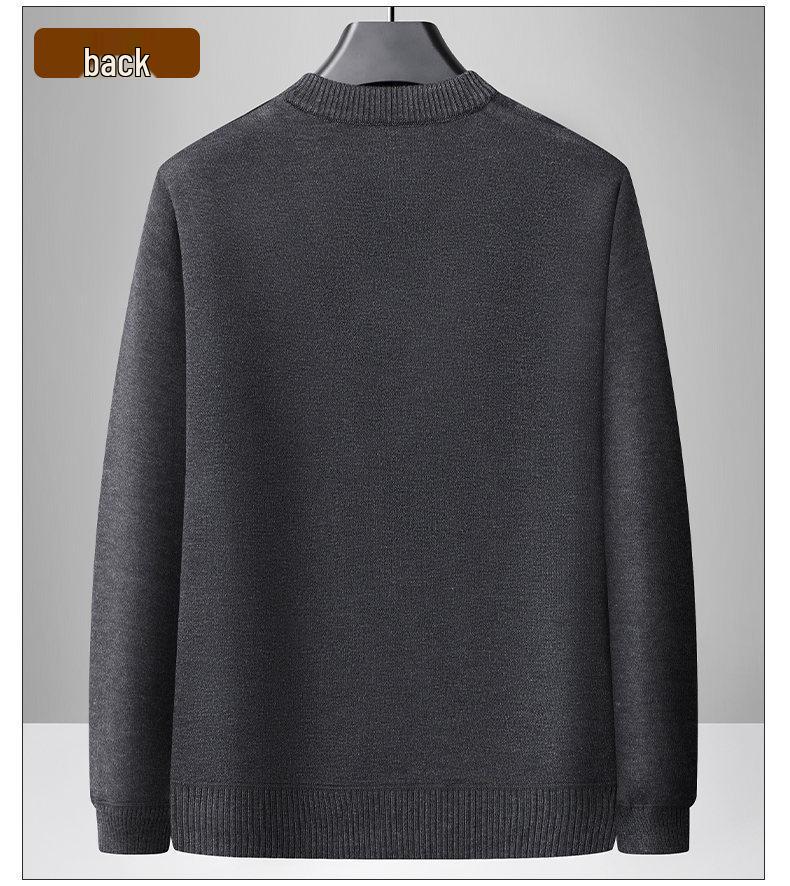 Dad's Plus Velvet Cardigan: Warm Knit Button-Up for Autumn/Winter, Middle-Aged & Elderly Men