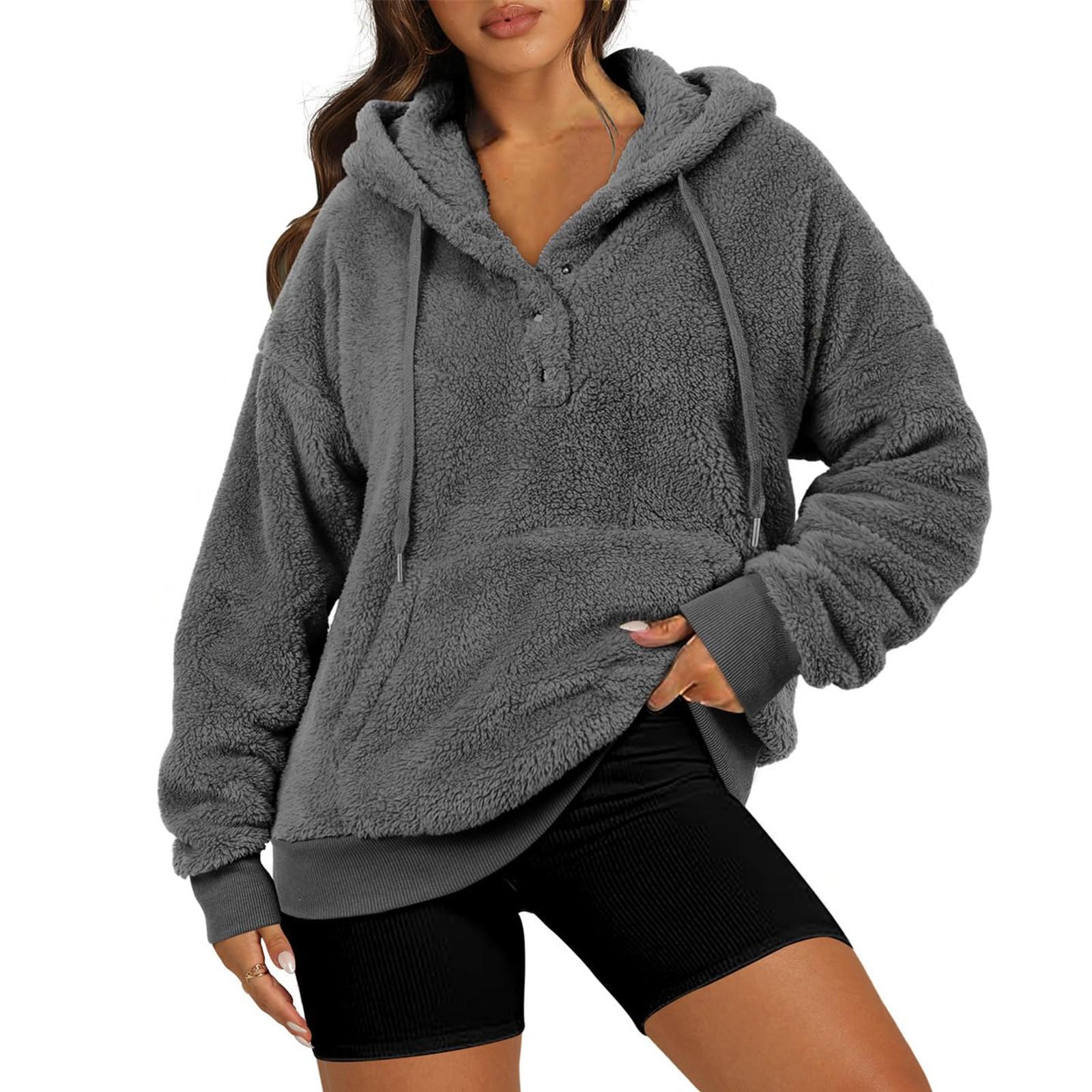 

Женские толстовки большого размера, флисовые толстовки, свитера с длинными рукавами, пуловер, осенняя одежда S