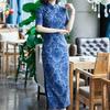Retro Chinese Style Women's Clothing Elegant Improved Cotton and Linen Printed Cheongsam Dress 90019