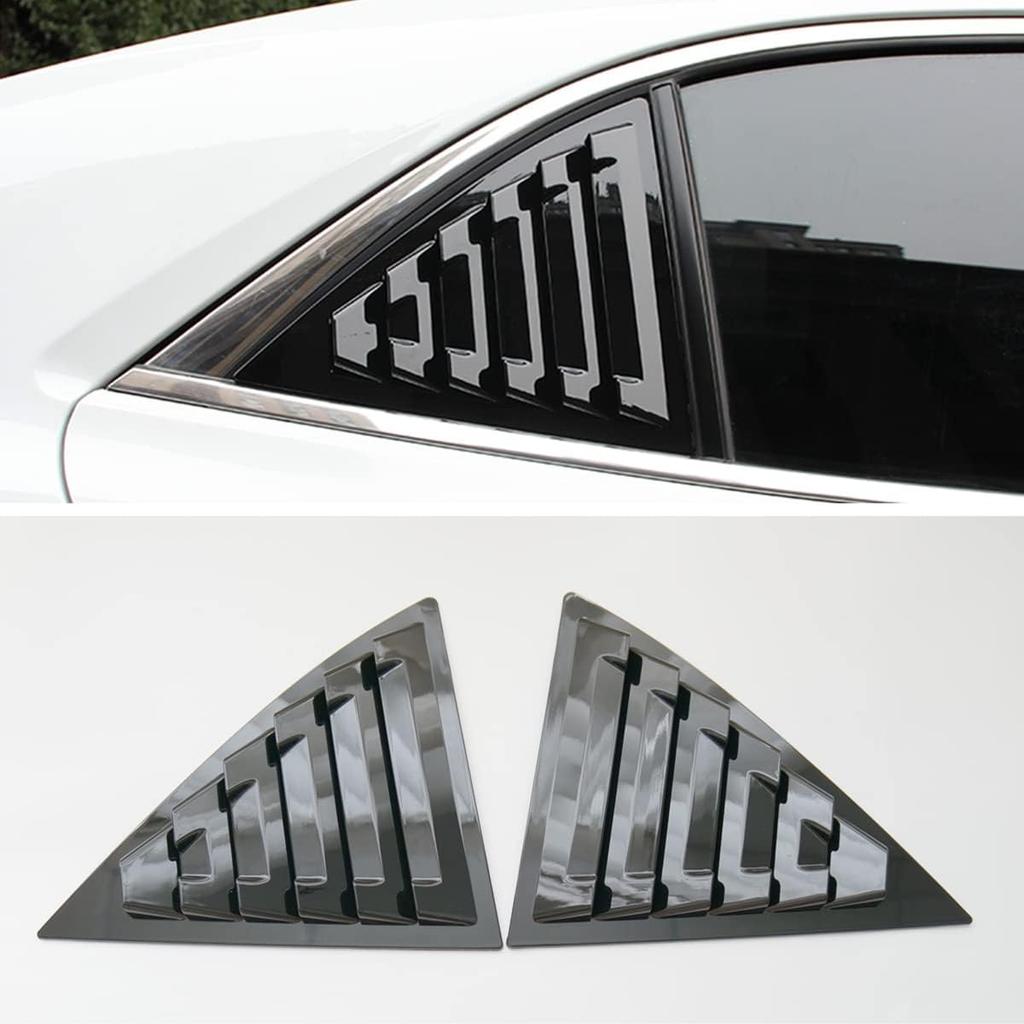 New 2pcs Racing Rear Quarter Window Louvers for Chevy Malibu 2011-2015 (Glossy Black)