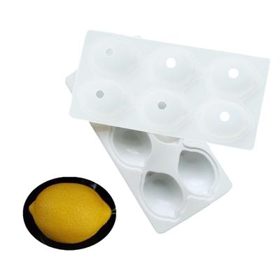 Reusable 6 Cavity Dessert Molds Flexible Silicones Cake Pan For Lemon Shape Jelly Mousse And Ice Cream Creation