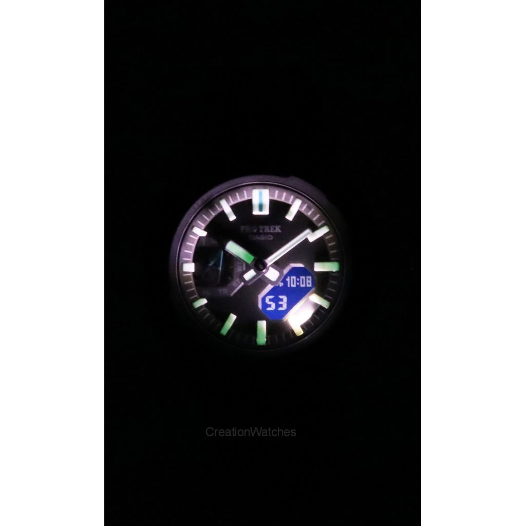Casio Zegarek męski Pro Trek Analog Digital Smartphone Link Resin Green Dial Tough Solar PRJ-B001-1 100M