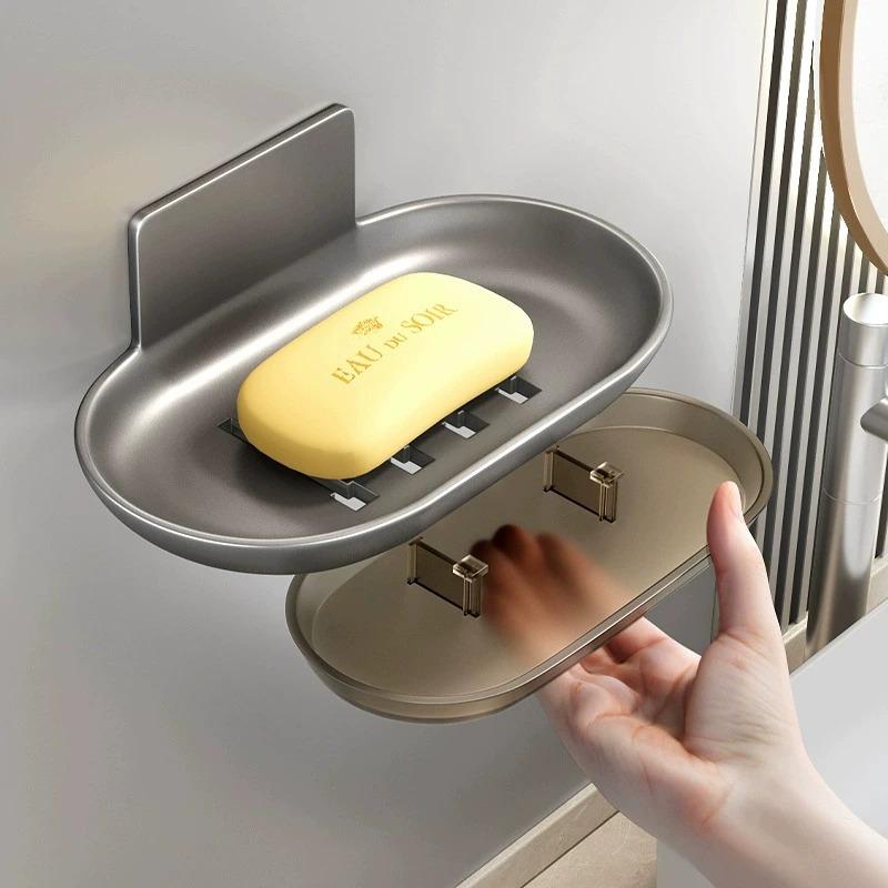 Badezimmer Lochfrei Wandmontiert Abnehmbare Wasserauffangschale Aufbewahrungsregal