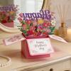 Flower Box Paper Sculpture Greeting Card Handmade Mother's Day Blessing Card For Mom Grandma Family Friend Festival Gift